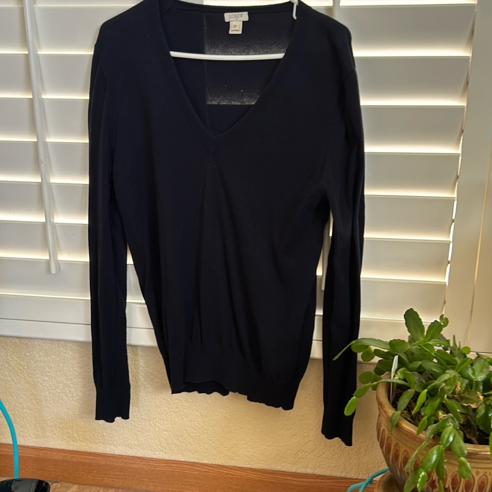 J.CREW navy blue light pull over sweater XL
